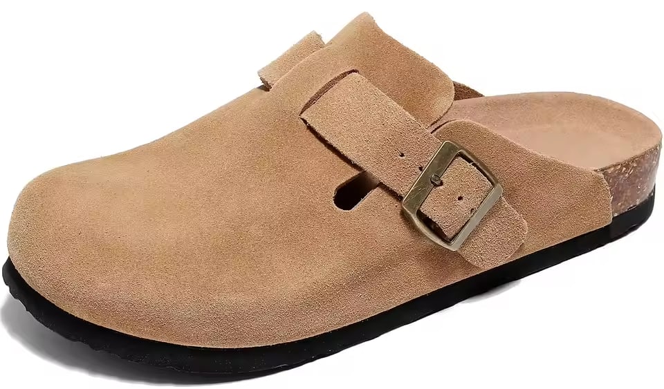Evshine Classic Cork Footbed Suede Mules Cozy Potato Shoes With Arch Support Men Beach Slippers Fashion Men Clogs Slippers Women