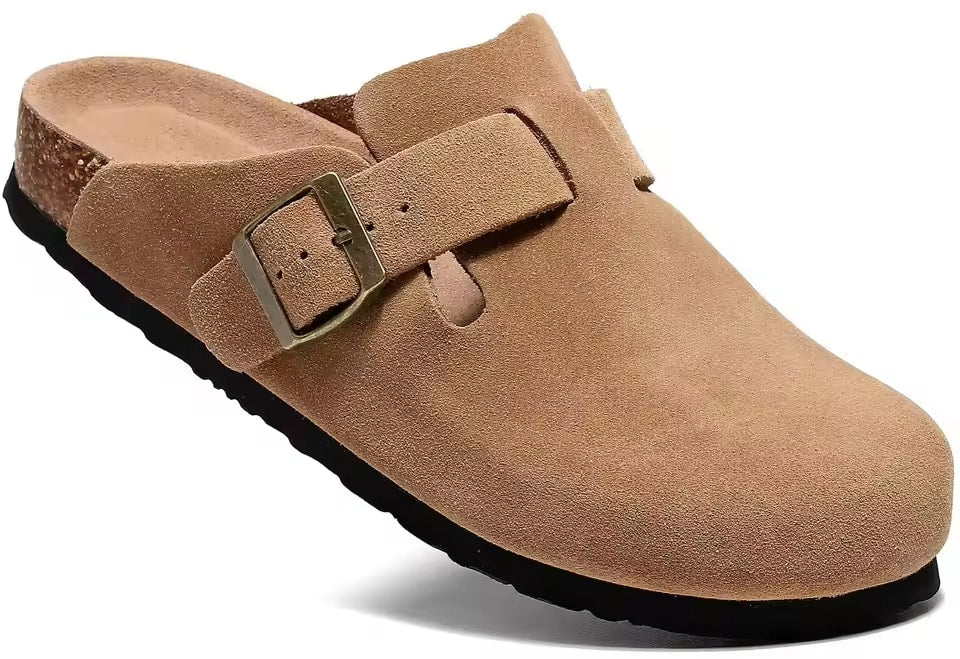 Evshine Classic Cork Footbed Suede Mules Cozy Potato Shoes With Arch Support Men Beach Slippers Fashion Men Clogs Slippers Women
